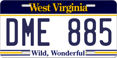 WV license plate DME885