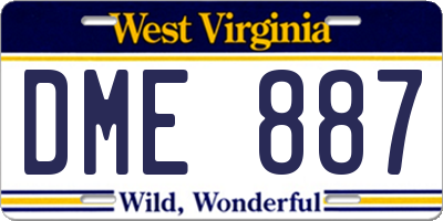WV license plate DME887