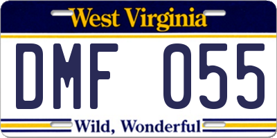 WV license plate DMF055