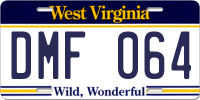 WV license plate DMF064