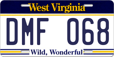 WV license plate DMF068