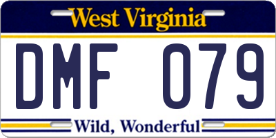 WV license plate DMF079
