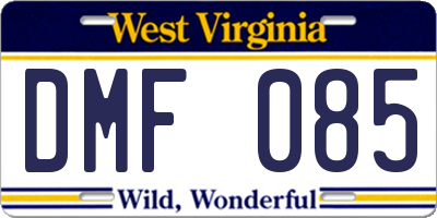 WV license plate DMF085