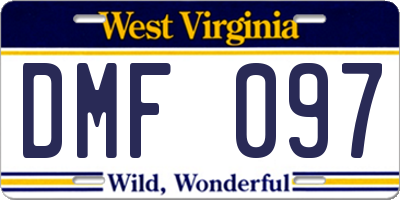 WV license plate DMF097