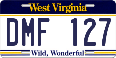 WV license plate DMF127