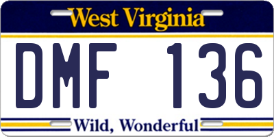 WV license plate DMF136