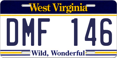 WV license plate DMF146