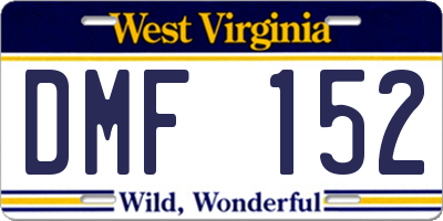 WV license plate DMF152
