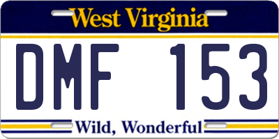 WV license plate DMF153