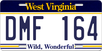 WV license plate DMF164
