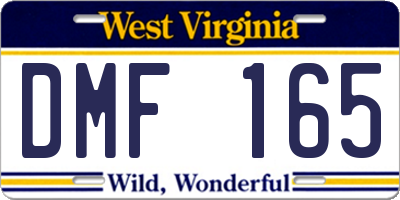 WV license plate DMF165