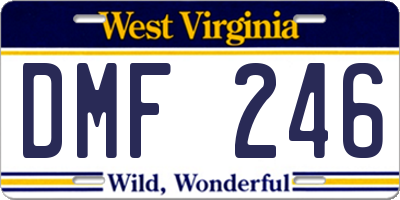WV license plate DMF246