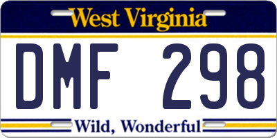 WV license plate DMF298