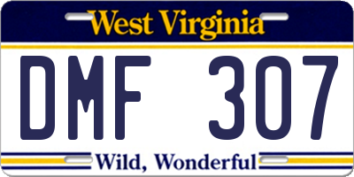 WV license plate DMF307
