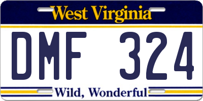 WV license plate DMF324