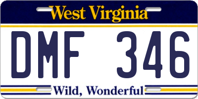 WV license plate DMF346