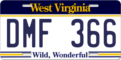 WV license plate DMF366