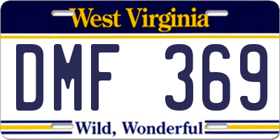 WV license plate DMF369