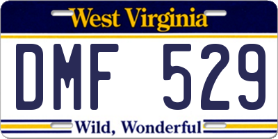 WV license plate DMF529