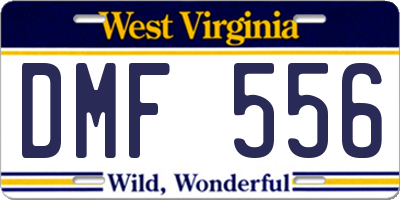 WV license plate DMF556