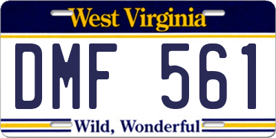 WV license plate DMF561