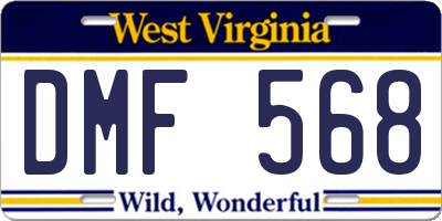 WV license plate DMF568