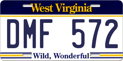 WV license plate DMF572
