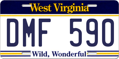 WV license plate DMF590