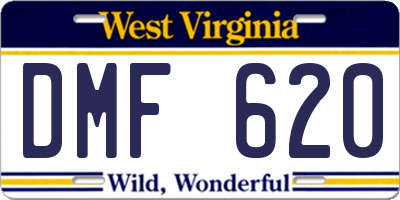 WV license plate DMF620