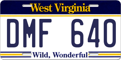WV license plate DMF640