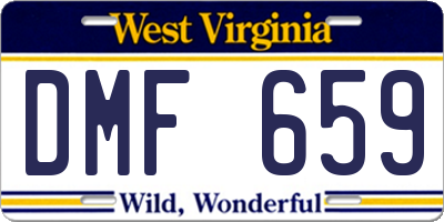 WV license plate DMF659
