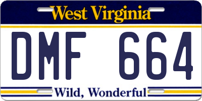 WV license plate DMF664
