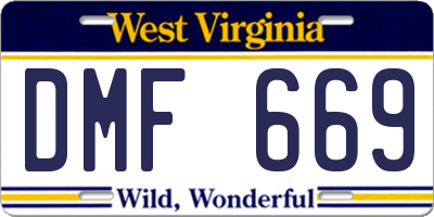 WV license plate DMF669