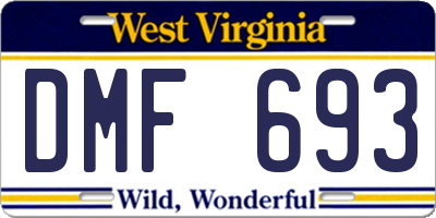 WV license plate DMF693
