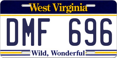 WV license plate DMF696