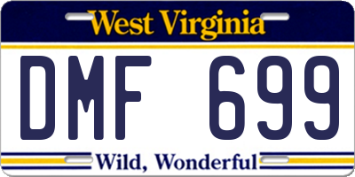 WV license plate DMF699