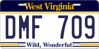 WV license plate DMF709