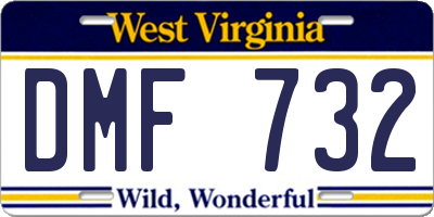 WV license plate DMF732