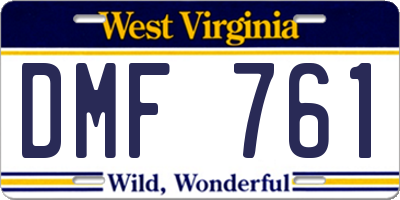 WV license plate DMF761