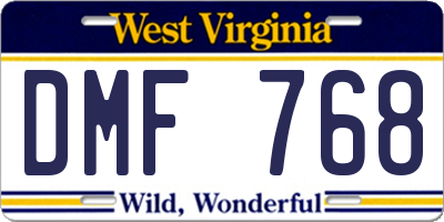 WV license plate DMF768