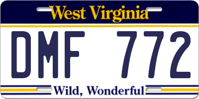 WV license plate DMF772