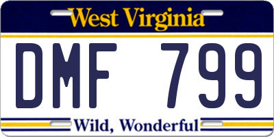 WV license plate DMF799