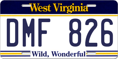 WV license plate DMF826