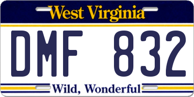 WV license plate DMF832