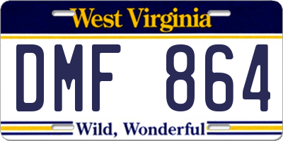 WV license plate DMF864