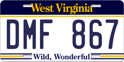 WV license plate DMF867