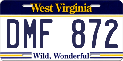 WV license plate DMF872
