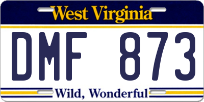 WV license plate DMF873