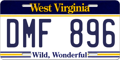 WV license plate DMF896