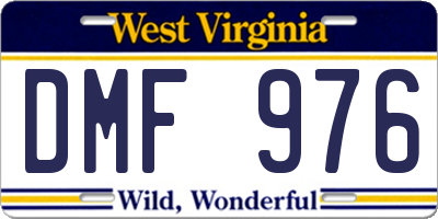 WV license plate DMF976